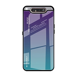 Wewoo Coque Pour Galaxy A80 Gradient Color Glass Case Violet