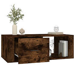 Maison Chic Tabls basse,Table Console pour salon Chêne fumé 100x50,5x35 cm Bois d'ingénierie -MN61944 pas cher