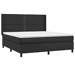 Avis Maison Chic Lit Adulte - Lit simple Lit à sommier tapissier avec matelas moelleux - Meuble de Chambre - Noir 180x200 cm Similicuir -MN33051