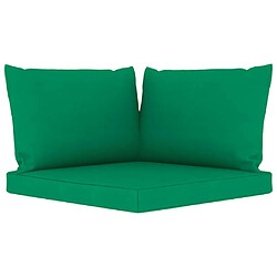 vidaXL Salon de jardin 9 pcs avec coussins Vert pas cher