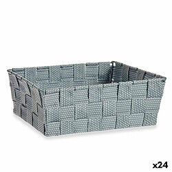 Kipit Panier Multi-usages Gris Tissu 2,4 L 20 x 8 x 24 cm (24 Unités)