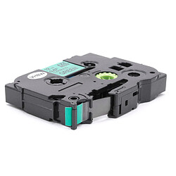 vhbw Ruban à écrire Cassette 12mm noir sur fond vert fléxible pour imprimante Brother P-Touch 1000, 1000BTS, 1000F, 1005, 1005BTS, 1005F