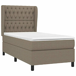 Avis Maison Chic Structures de lit + matelas,Lit à sommier tapissier avec matelas Taupe 90x190 cm Tissu -MN23808