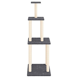 Helloshop26 Arbre à chat meuble tour grimper jouet grattage grattoir escalade plateforme avec griffoirs en sisal foncé 149 cm gris 02_0022667