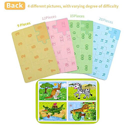 Avis RedMiter Jouet Puzzle en Bois pour Enfants,une boîte contenant 4 Niveaux de Difficulté Différents, 9 Pièces, 12 Pièces, 15 Pièces, 20 Pièces, Jouet Éducatif Parfait pour Garçons Filles de 2 Ans + (Zèbre)