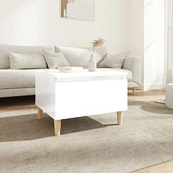 Maison Chic Table d'appoint | Table Basse Blanc brillant 50x46x35 cm Bois d'ingénierie -GKD23495