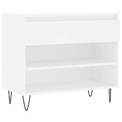 Maison Chic Armoire à Chaussures,Meuble de Rangement à Chaussures Blanc 70x36x60 cm Bois d'ingénierie -MN37308