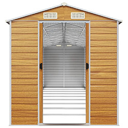 Avis Helloshop26 Abri de jardin cabane cabanon maison de stockage remise extérieur hangar outils robuste clair 191 x 810 x 198 cm acier galvanisé marron 02_0022296