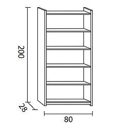 Avis Pegane Étagère de rangement bibliothèque 6 niveaux en pin massif coloris miel - Longueur 80 x Profondeur 28 x Hauteur 200 cm