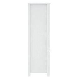 Maison Chic Armoire de salle de bain,Meuble de rangement,Meuble haut BERG blanc 69,5x34x110 cm pin massif -GKD393823 pas cher