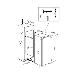 Acheter Réfrigérateur 1 porte intégrable à glissière 292l - ZSB18011 - HOTPOINT