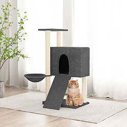 vidaXL Arbre à chat avec griffoirs en sisal Gris foncé 96 cm