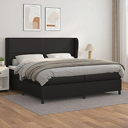 Maison Chic Lit Adulte - Lit simple Lit à sommier tapissier avec matelas moelleux - Meuble de Chambre - Noir 200x200 cm Similicuir -MN97778