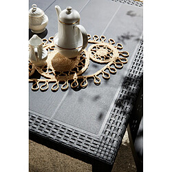 Alter Table d'extérieur rectangulaire, Structure en résine dure effet rotin, Made in Italy, 150 x 90 x 72 cm, Couleur anthracite pas cher