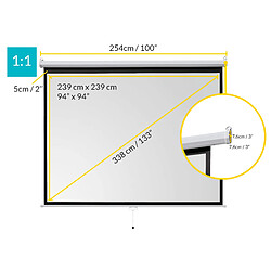 Écran de projection ivolum manuel 240 x 240 cm
