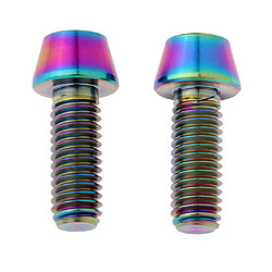 2x M6 titane ti vis carénage cône conique tête hexagonale arc-en-ciel m6x18mm