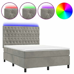 Sommier à lattes,Cadre à lattes de lit pour Adulte matelas et LED Gris clair 140x200 cm -MN35777