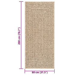 vidaXL Tapis ZIZUR 80x200 cm aspect de jute intérieur et extérieur pas cher