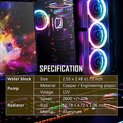 Avis Universal Boîtier Refroidissement à eau Refroidisseur d'ordinateur Refroidisseur d'eau Refroidissement de CPU Refroidissement de radiateur(Le noir)