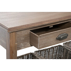 Acheter Inside 75 Console SAKOA 2 tiroirs 3 paniers Rotin / Bois naturel