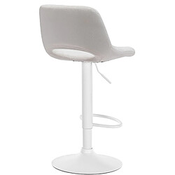 Decoshop26 Tabouret de bar chaise haute x1 avec repose-pieds en velours crème piètement métallique blanc 10_0004604 pas cher