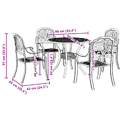 vidaXL Ensemble à manger de jardin 5 pcs vert aluminium coulé pas cher