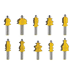 10pcs 1/2 '' queue de rail u0026 Stile Router Bit Set Chisel Cutter Ogee Moulding