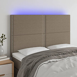 Maison Chic Tête de lit moderne à LED lumineuse pour chambre - Décoration de lit Taupe 144x5x118/128 cm Tissu -MN44377