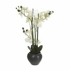 Composition Florale & Vase Orchidée 53cm Gris