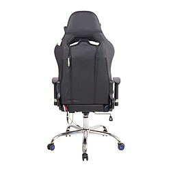 Avis Decoshop26 Fauteuil de bureau gamer design sportif fonction de massage chauffant avec coussins en PVC noir / bleu 10_0002530