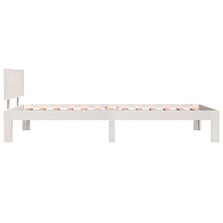 Maison Chic Lit adulte - Lit simple Cadre de lit,Structure du lit Contemporain Blanc Bois de pin massif 100x200 cm -MN54357 pas cher