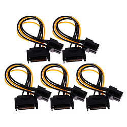 5pcs 15pin Sata Power à 6pin Adaptateur Câble D'alimentation Pour Carte Vidéo Graphique