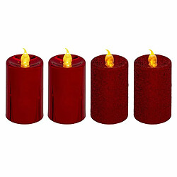 Lot de 4 Bougies Votives Colorama 7cm Rouge