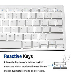 Avis Universal Clavier Bluetooth sans fil mince pour smartphone iPad Mac.(blanche)