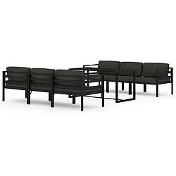 vidaXL Salon de jardin 7 pcs avec coussins Aluminium Anthracite