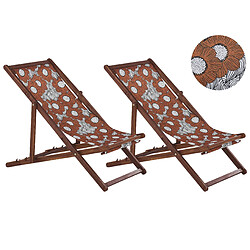 Beliani Chaise longue Bois Marron foncé ANZIO