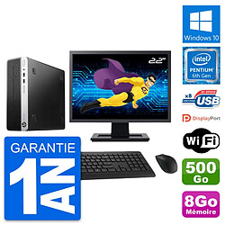 PC HP ProDesk 400 G4 SFF Ecran 22" G4400 RAM 8Go Disque 500Go Windows 10 Wifi - Occasion