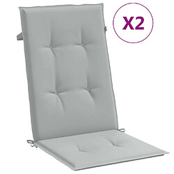 vidaXL Coussins de chaise à dossier haut lot de 2 gris clair mélangé