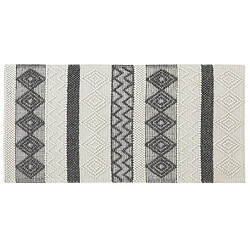 Beliani Tapis en laine beige clair et gris 80 x 150 cm DAVUTLAR