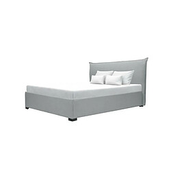 Lit coffre adulte classique - Tissu Gris clair - Sommier inclus - 160 x 200 cm - CUSHION