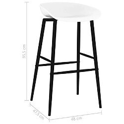 vidaXL Chaises de bar lot de 2 blanc pas cher