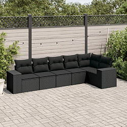 Maison Chic Salon de jardin 6 pcs avec coussins | Ensemble de Table et chaises | Mobilier d'Extérieur noir résine tressée -GKD74442