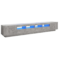 Maison Chic Meubles TV avec lumières LED - Banc TV pour salon Gris béton 260x35x40 cm -MN57884