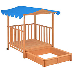 Acheter vidaXL Maison de jeu d'enfants et bac à sable Bois de sapin Bleu UV50