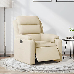 vidaXL Fauteuil inclinable électrique Crème Tissu