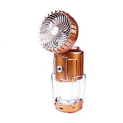 (Doré) Lanterne De Camping Solaire 6 En 1 Avec Ventilateur Led Lampe De Randonnée Portable Pour La Pêche En Plein Air