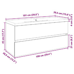 vidaXL Ensemble de meubles de bain 2pcs céramique et bois d'ingénierie pas cher