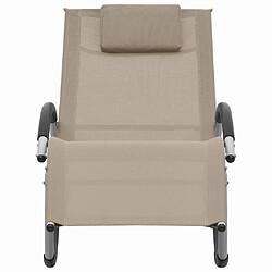 Maison Chic Chaise longue avec oreiller | Bain de soleil Relax | Transat Taupe Textilène -GKD90035