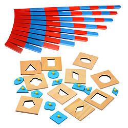 Jeux Educatifs Enfants Jouet de Construction Bâton de Chiffres Figure Géométrique Puzzle en Bois Equipement de Montessori Exercice Mathématiques