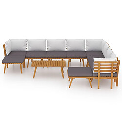 Avis Maison Chic Salon de jardin 11pcs + coussins - Mobilier/Meubles de jardin - Table et chaises d'extérieur Bois d'acacia solide -MN26187